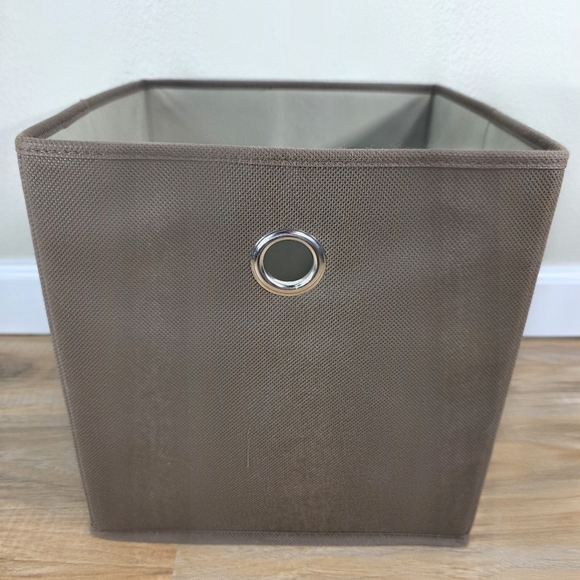 💜Brown Canvas Storage Bins w/Metal Grommets Set of 4 - Picture 4 of 4